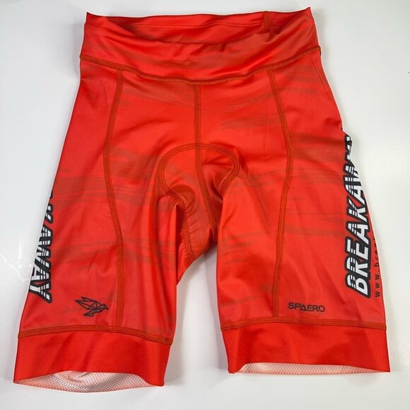 Spaero Mens Cycling Shorts Red Orange Padded Break Away Triathlon M New - Picture 1 of 12